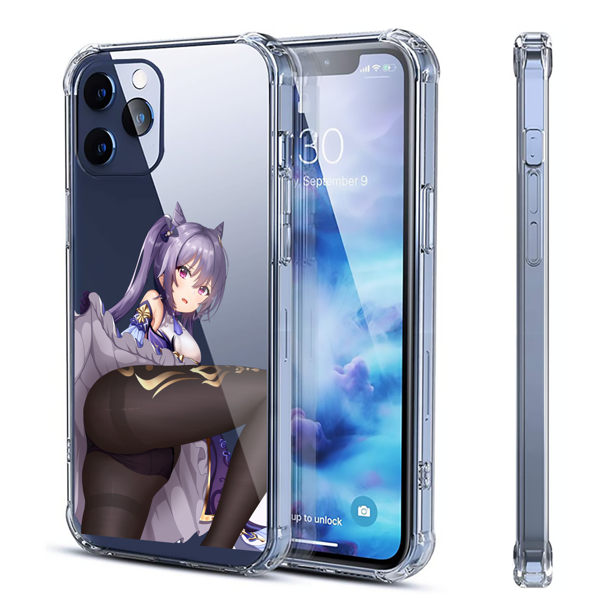 げんし神 刻晴 こくせい genshin Kokusei 【iPhone 12シリーズ対応】透明スマホケース（クリアソフトケース）